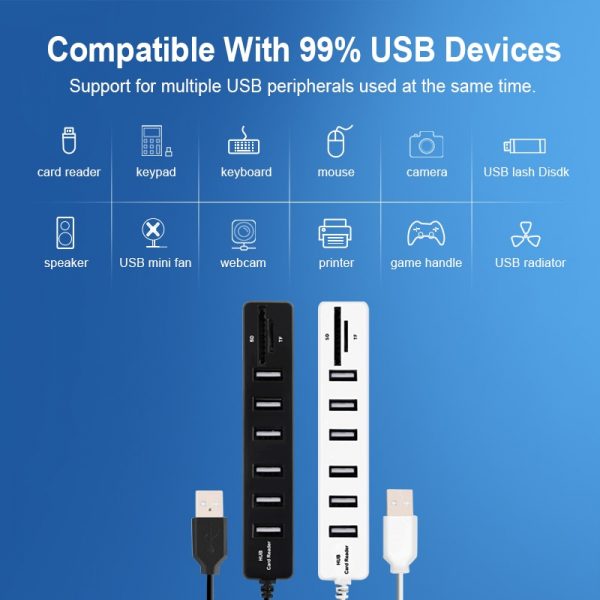 USB Hub 3.0 Multi USB 3.0 Hub USB Splitter High Speed 3 6 Ports 2.0 Hab TF SD Card Reader All In One For PC Computer Accessories